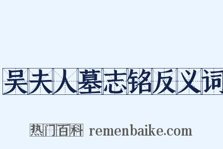 吴夫人墓志铭反义词是什么意思的图片